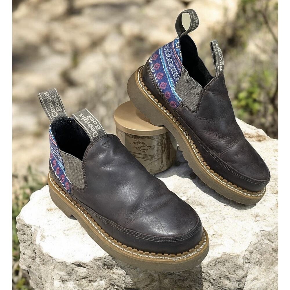 Georgia Boots Romeo Leather Outdoor Chelsea Boot Shoes Low Top Size 7.5 Women